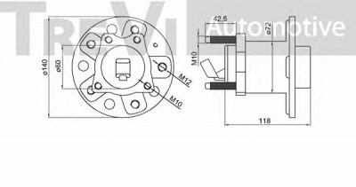 TREVI AUTOMOTIVE wb2264 -  Комплект подшипника ступицы колеса